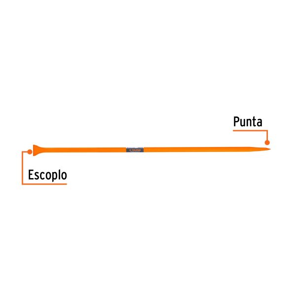 BARRETA DE PUNTA 7/8X125CM,ESCOPLO 60MM TRUPER - Imagen 2