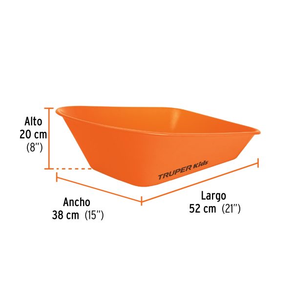 CARRETILLA PARA NIÑOS ,CONCHA PLASTICA,54X38 CM, TRUPER - Imagen 6
