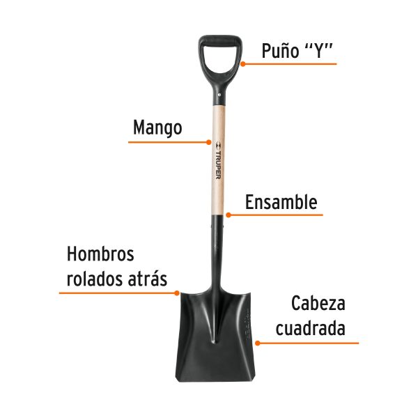 PALA CUADRADA T-100,PUÑO ¨Y¨ TRUPER - Imagen 2
